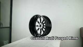 Audi Custom 1-delige gesmede velgen, glanzend zwart + diamantslijpvlak