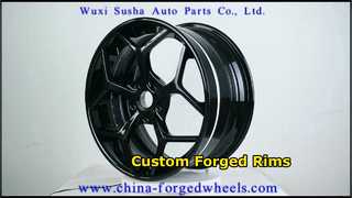 5-Y-spaaks, glanzend zwarte 3-delige gesmede velgen 17 ~ 24 inch