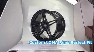 Aangepaste LOMA 2-PC velgen 21x9.0 en 21x10.5 satijnzwart