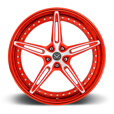 Aangepaste Rode 2-PC smeedde Legeringsranden voor Ferrari/Rand 22“ de Randen 5x114.3 van de Legeringsauto