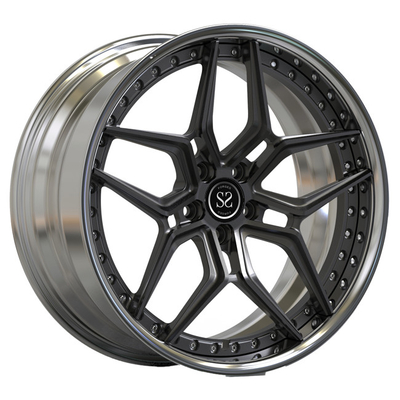 21inch 2 stuk Gesmede Wielenaluminium Opgepoetste Lip Donker Grey Spokes voor de Autoranden van Audi RS6