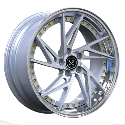 Het zilver sprak 19inch 2 stuk Gesmede Wielenschijven Opgepoetste Lip voor de Autoranden van Volkswagen T5