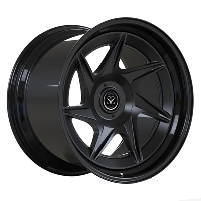 19inch 2 PC smeedde de Rotatielip van Wielenmatte black disc gloss black voor Luxe Porsche