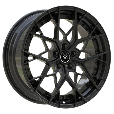 19 inch 2-delige gesmede wielen glanzend zwarte spaken voor 2019 Audi RS3 getrapte lipvelgen
