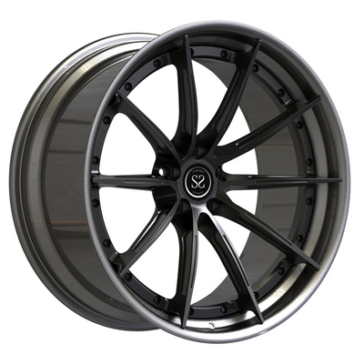 Opgepoetst 2 Gesmeed stuk rijdt 19 Duim Gewankelde Grey Spokes For Volkswagen Stepped-Lippenranden