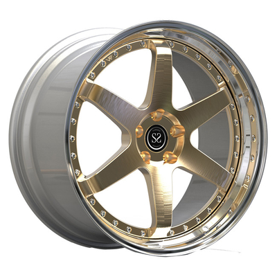 19inch luxe 2 stukken Gesmede Wielen Lichte Gouden Schijf Opgepoetste Lippen voor Audi S3