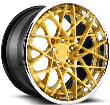 Van de het Aluminiumlegering van F12berlinetta 3PC Gesmeed Opgepoetst de Lippen21x9.5 22x12.5 Gouden Gezicht Randen