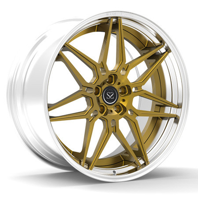 De gouden Borstel Spokes 2 Gesmeed stuk rijdt Rotatie Poolse Gestapte de Lippenranden van 20inch