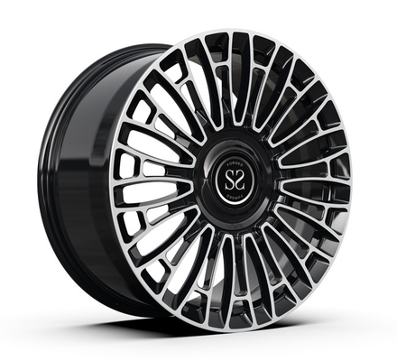Gewankelde Gesmede Monoblock rijdt Randen 20x8.5 20x9.5 polijst Zwart Machinaal bewerkt Gezicht