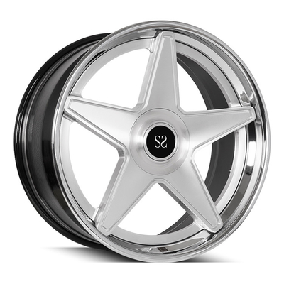 Randen van de het Aluminiumlegering van Audi S5 wankelden de 3PC Gesmede 19“ en 20“ Plished Satijn Zwarte Schijf