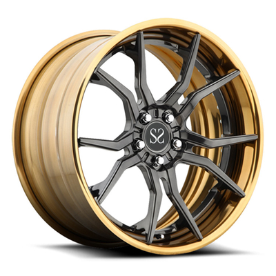 5x112 5x120 5x130 2 stukken Gouden velgen Zwarte gesmeed legering 18 19 Voor Porsche BMW Audi Benz
