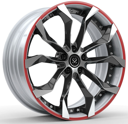 19x8.5ET9 /19x10 ET19 Gloss Black Windows Wit gezicht en rode ring Voor 2001 E39 M5
