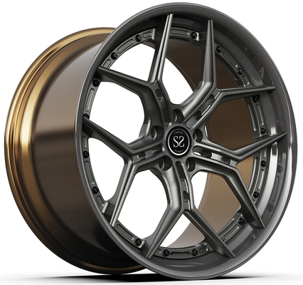 20x9 ET35/20x10 ET40/5x112/66.6 Grijze schijf en satine bronsvat 2-pc velgen luxe auto wielen velgen voor universele auto's
