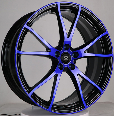 Tesla Model 3 Goss Zwart en Blauw Gezicht 20x9.0 en 20x10 1-PC gesmeed velgen