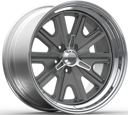 18x8.5 en 18x9.5 Grijze schijf en gepolijste lip 3-PC gesmeed wielen voor Ford Mustang