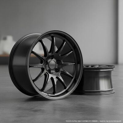 Glanzende zwarte twee-stuk gesmeed velgen Custom PCD 6061 T6 Aluminium legering voor Toyota Supra 1994