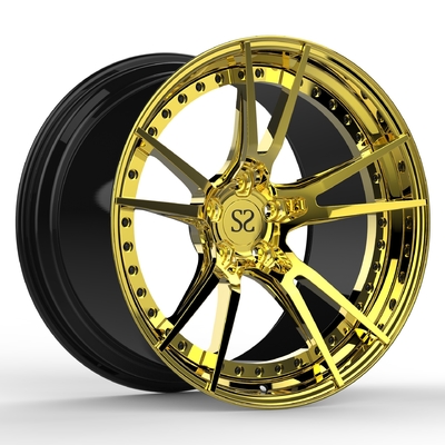 Het Gouden A6061 Aluminium van BMW M6 20inches 2 stukken Gesmede Wielen