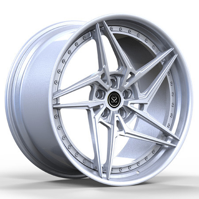 Het 2-stuk van de aluminiumlegering smeedde het Centrum Multispoke GTB van Wielenranden Hyper Zilveren Autowielen