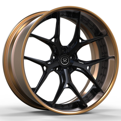 De douane smeedde van het de Wielencentrum van de 2 stukkenlegering de Randen van Matte Bronze Barrel Grey 22x11 RS6
