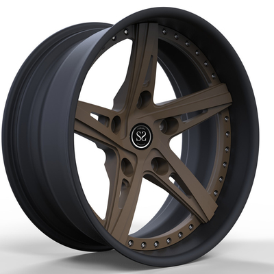 het Centrum Matte Black Face Forged Rims 20x9 van het 2 stukbrons de Verdedigerwielen van de 20 Duim Richtinglegering