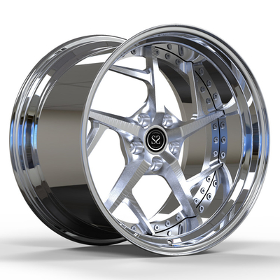 Het gezicht borstelde Deklaag sprak Chrome-Wielen het Mustangranden van de 2 stukken18x7 19x12 Gewankelde Legering