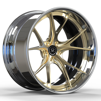 smeedde de Opgepoetste Legering van 20inch 20x11 2 stuk de Geborstelde Gouden Randen van de Wielens5 Auto