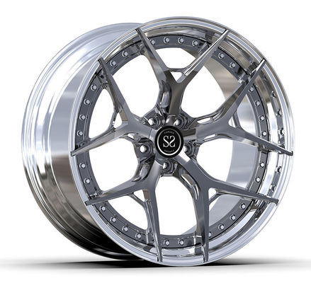 De douane 6061-T6 legeert Poolse Barrel+Gun Geschikte het Metaalschijf 5x112 20 van Randen 2-PC 21 duim aan Audi RS5 B5