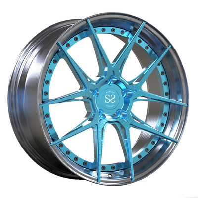 Voor VW T5 2 PC Gesmede Centrum Geborstelde Blauwe de Autoranden van de Wielen21inch Opgepoetste Legering