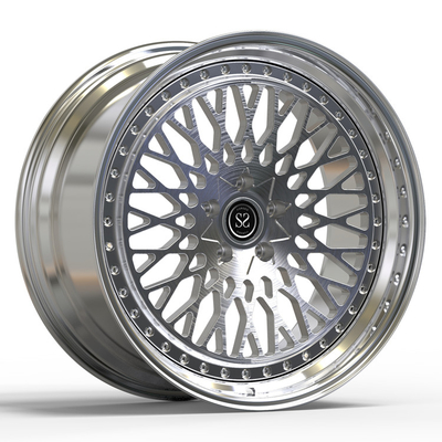 2 smeedden de PC Opgepoetste Wielen voor Golf 6 R de Geborstelde Randen van de de Legeringsauto van het Kanonmetaal 20inch 20x9.5