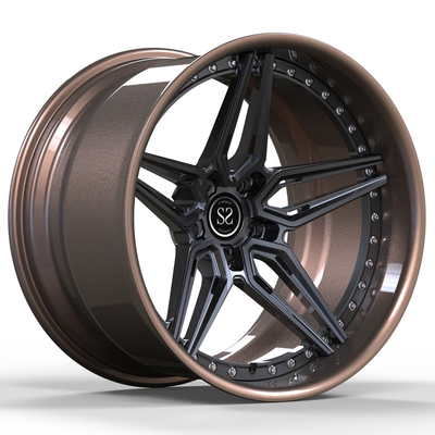 Wielen van brons de Grijze 2 stukken voor de Camaro Gewankelde 19inch-Randen van de Legeringsauto