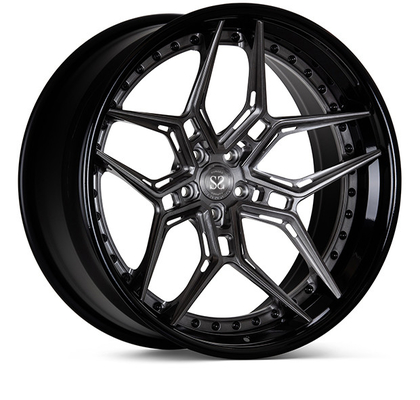 3 de Randen van PC EVO4R smeedden 18 19 20 21 22 duim voor de Geborstelde Zwarte Wielen van VW T5 T6