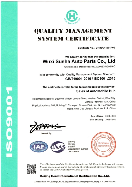 CHINA Euforte  Enterprises (China) Limited certificaten